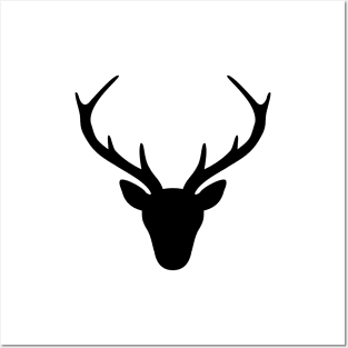 stag antler silhouette hunting hunter gift Posters and Art